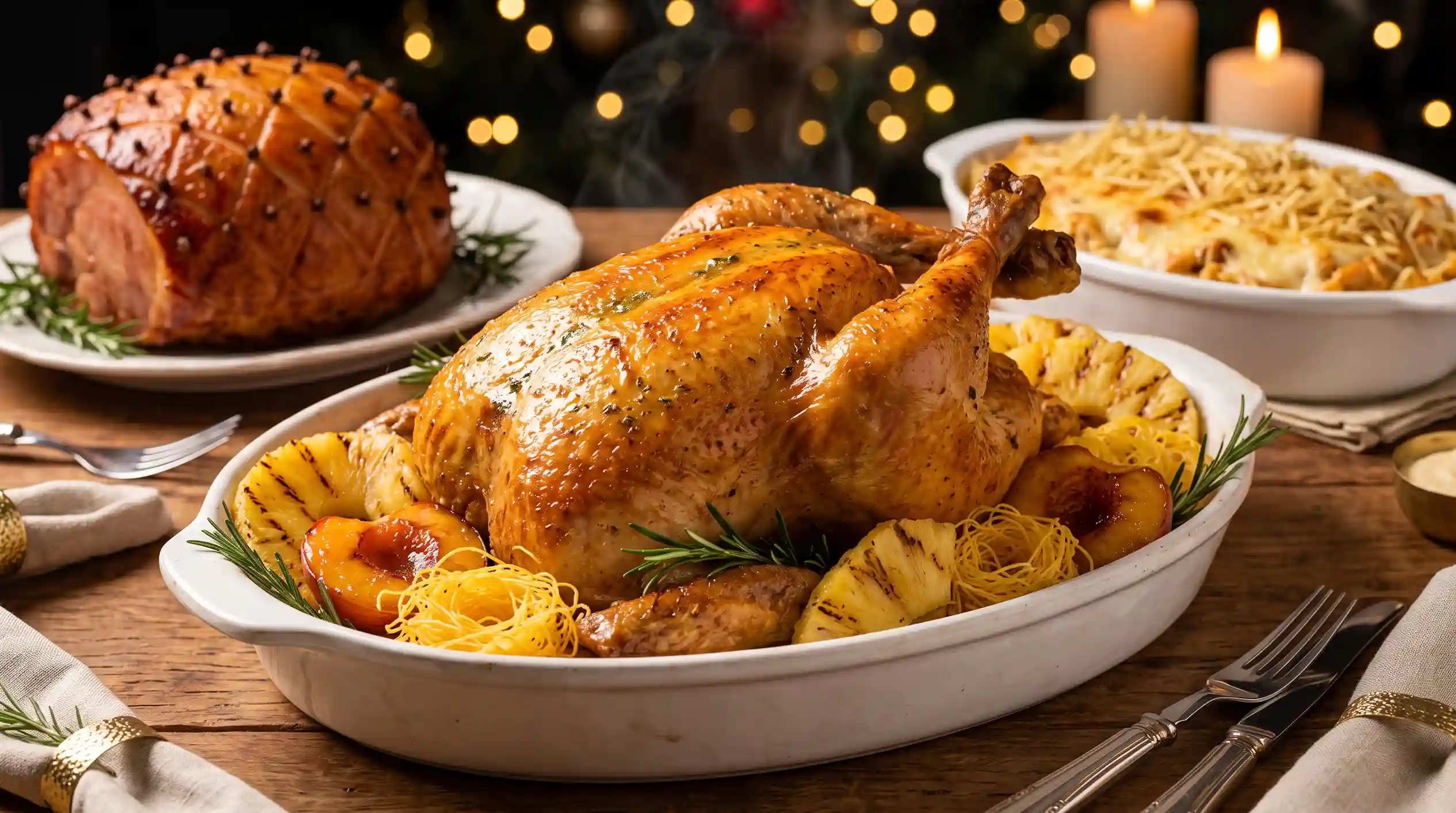 Assados de Natal dourados